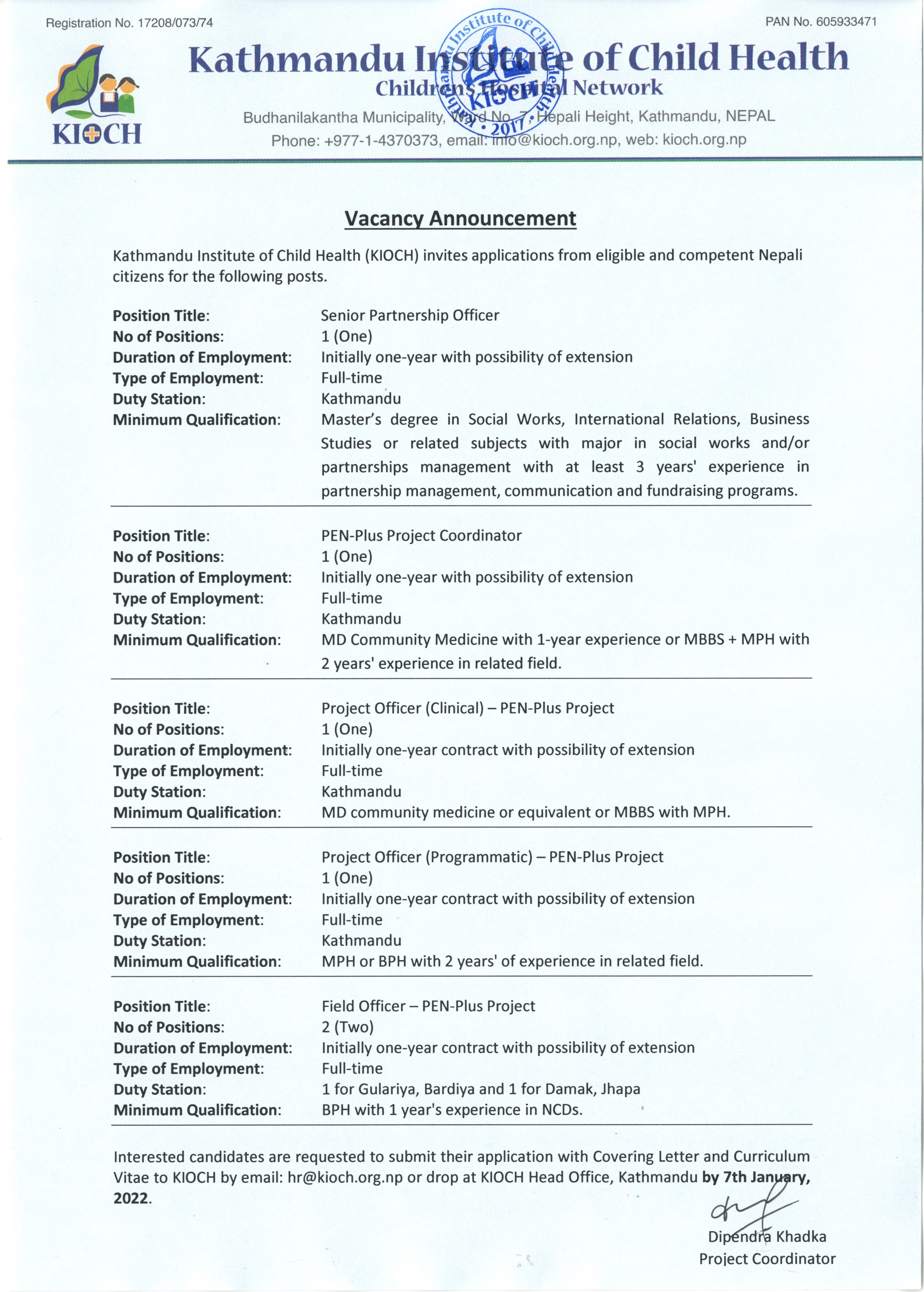 vacancy announcement pen plus and partnership